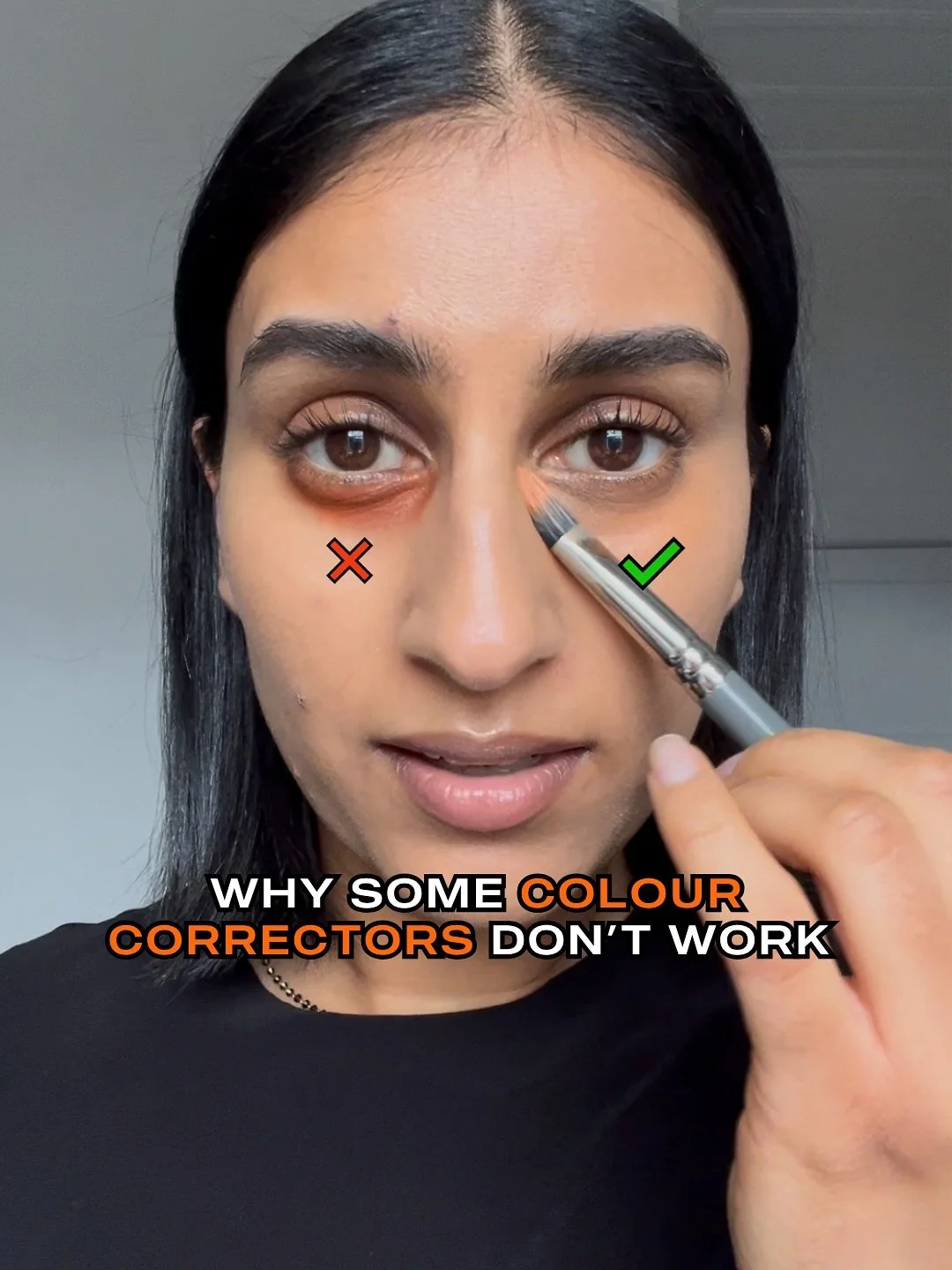➡️ SWIPE if your colour corrector makes you under eyes look ashy or is hard to blend 🥲🧡 

After almost 2 decades as a makeup artist, I know exactly which correctors work for all shades of South Asian skin.

I show you what corrector (and other prod