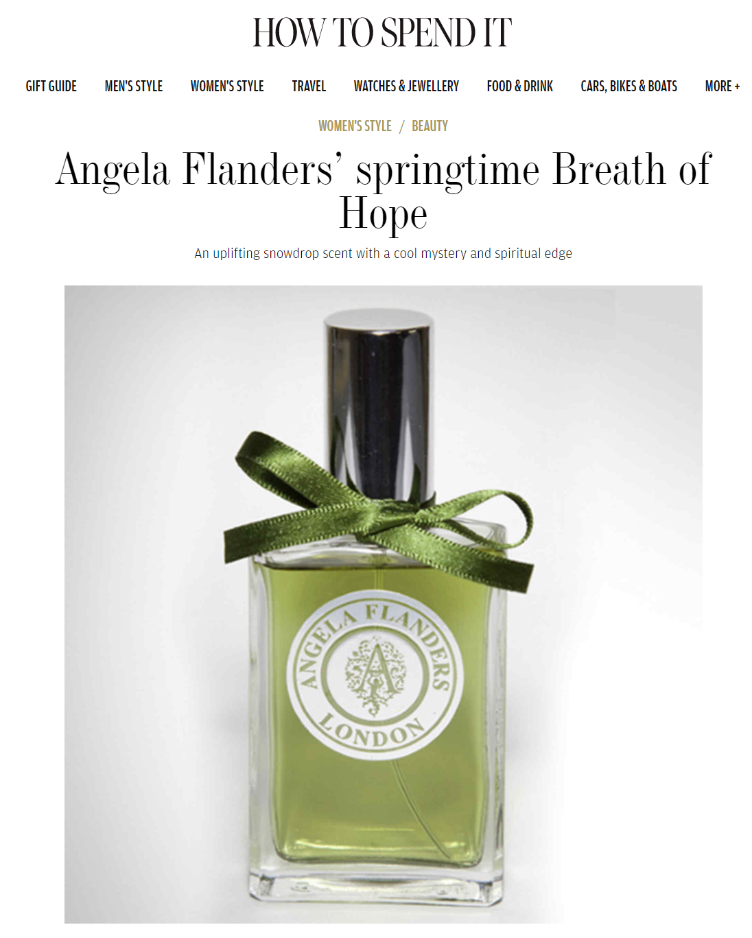 HTSI Angela Flanders’ springtime Breath of Hope