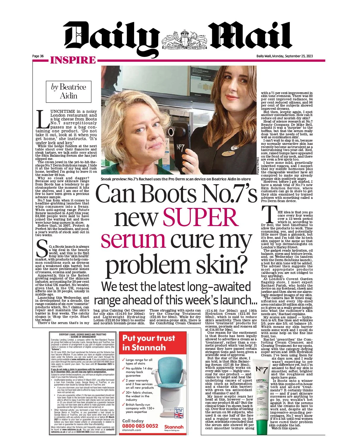 INSPIRE Can Boots No.7 new super serum cure my problem skin?