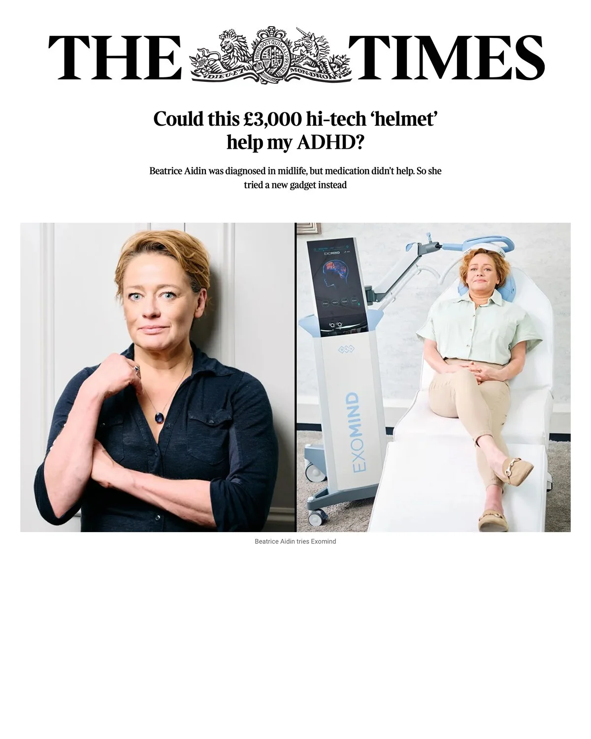 THE TIMES Could this £3,000 hi-tech ‘helmet’ help my ADHD?