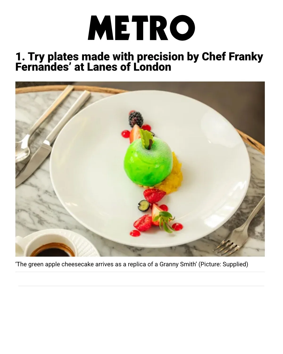 METRO  Chef Franky Fernandes’