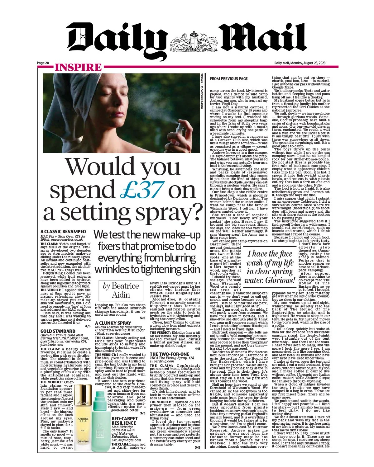 INSPIRE Would you spend £37 on a setting spray?