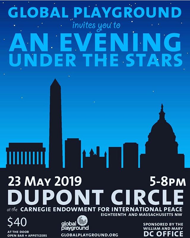 We are excited to announce Global Playground&rsquo;s twelfth annual Evening Under the Stars! ✨⭐️🌚 Join us in Washington D.C. on May 23rd from 5-8pm for our annual cocktail party to celebrate Global Playground&rsquo;s accomplishments as a community a