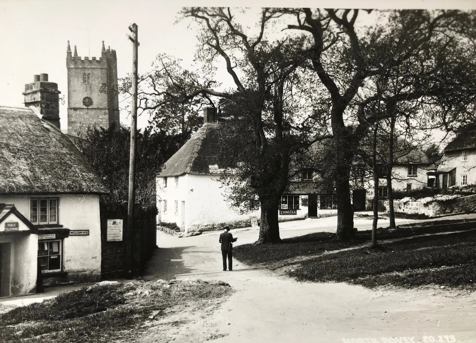 Old photo of North Bovey, Dartmoor, Devon