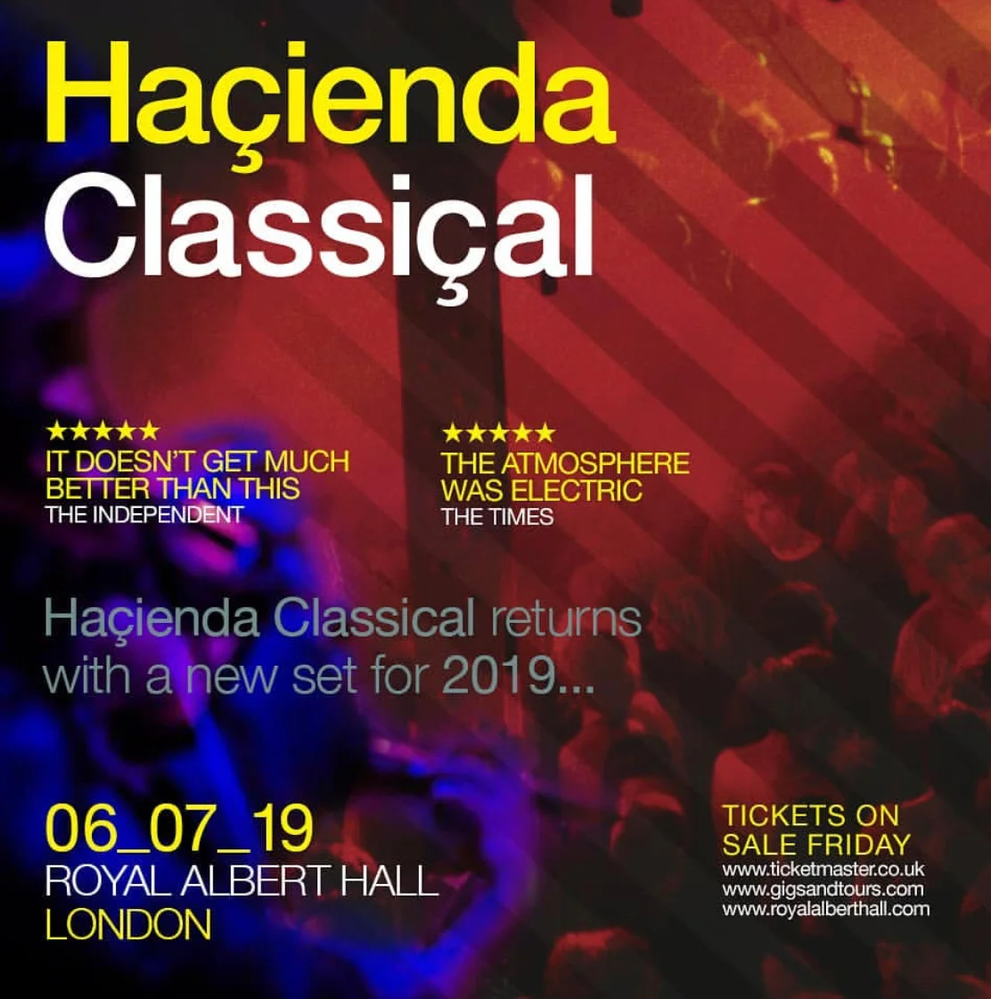 HAÇIENDA CLASSICAL RETURNS TO THE ROYAL ALBERT HALL 06JUL19