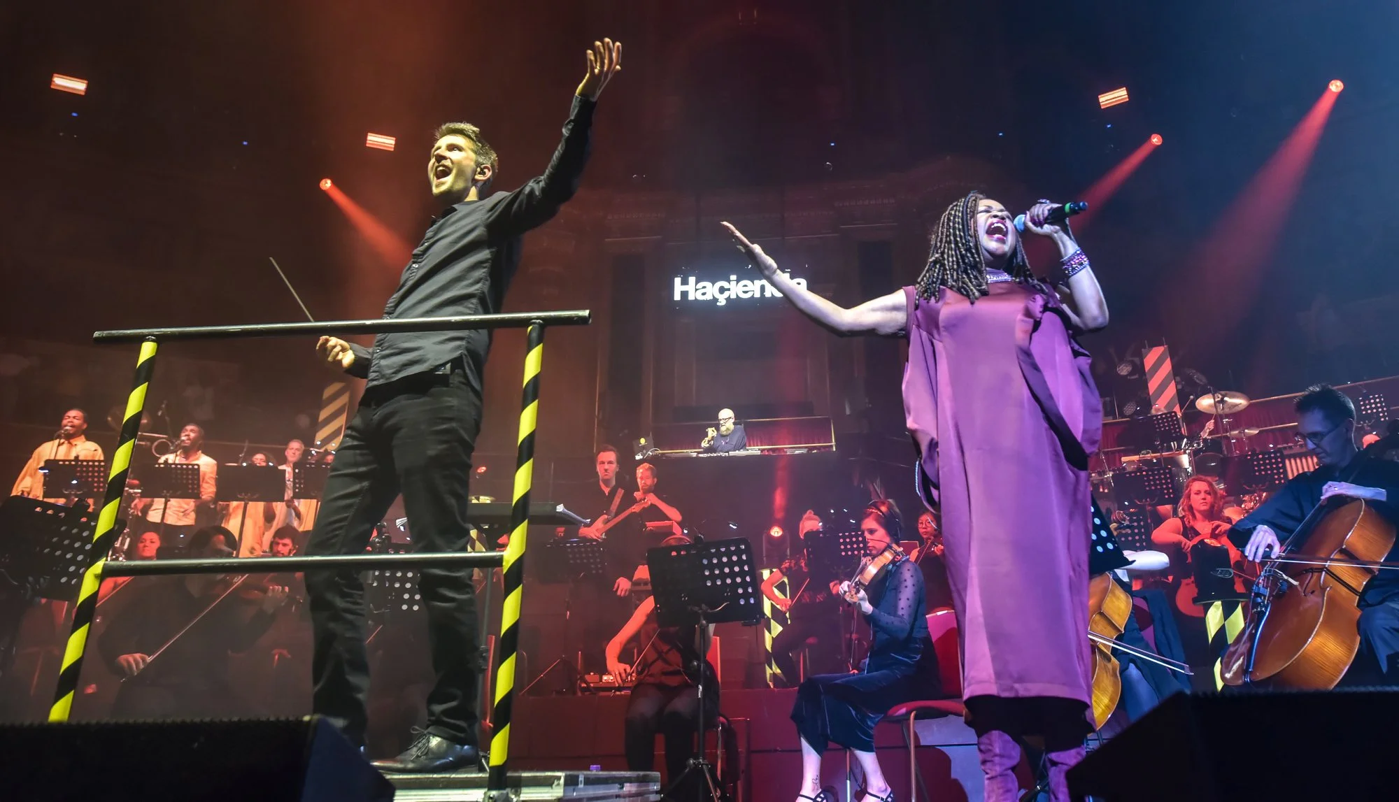 Conductor Tim Crooks with solo singer Yvonne Shelton at the Royal Albert Hall
