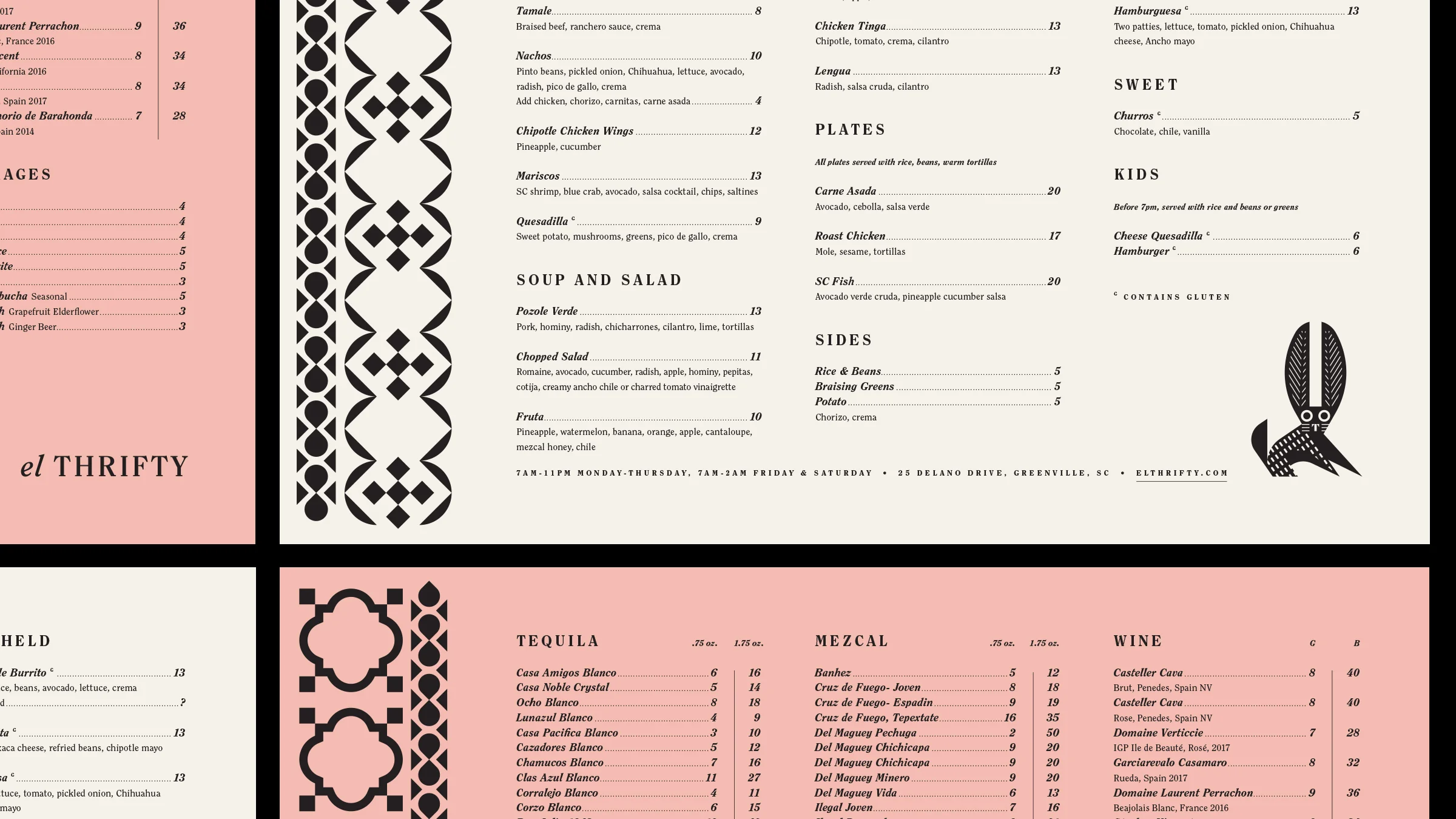 El Thrifty Restaurant Menu Design