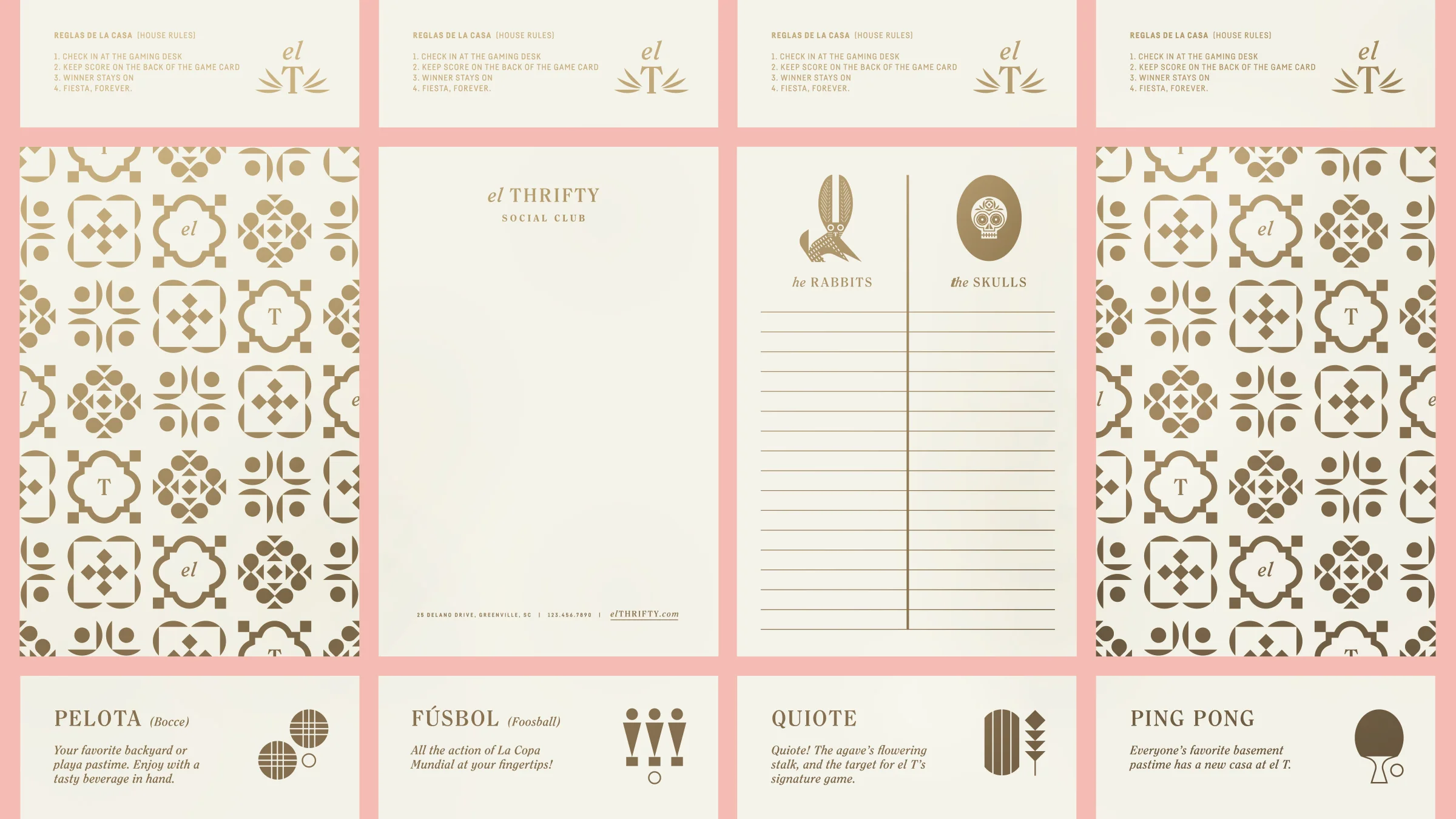 El Thrifty Restaurant Gaming Cards and Stationary Design