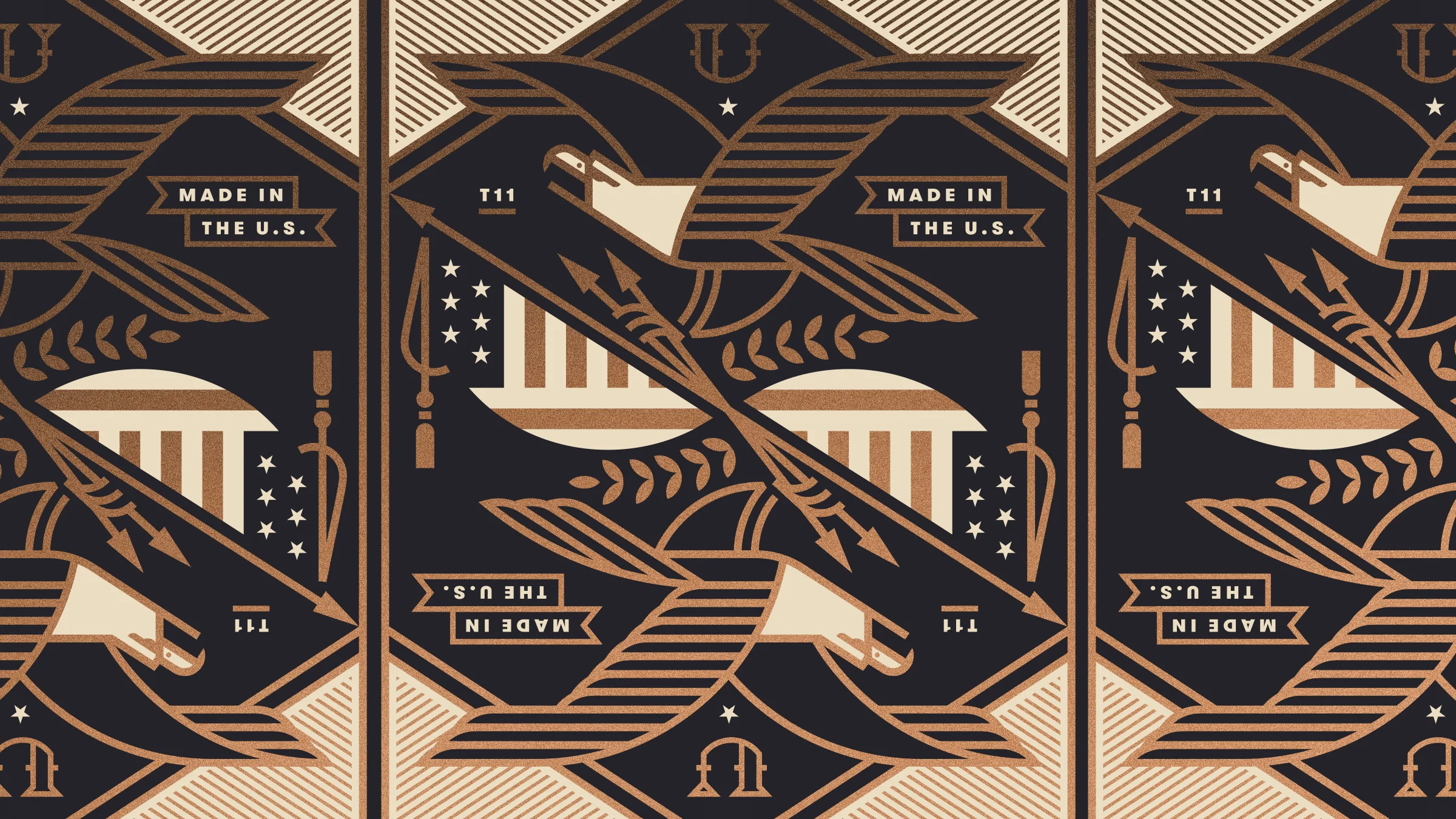 Union Playing Card Eagle and US Flag Illustration