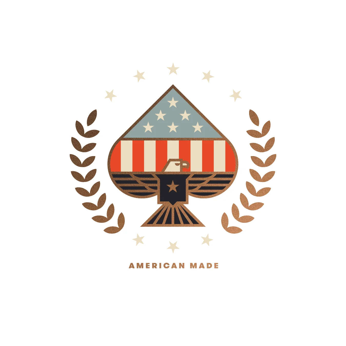 Union Playing Card Ace of Spades Eagle and Flag Design
