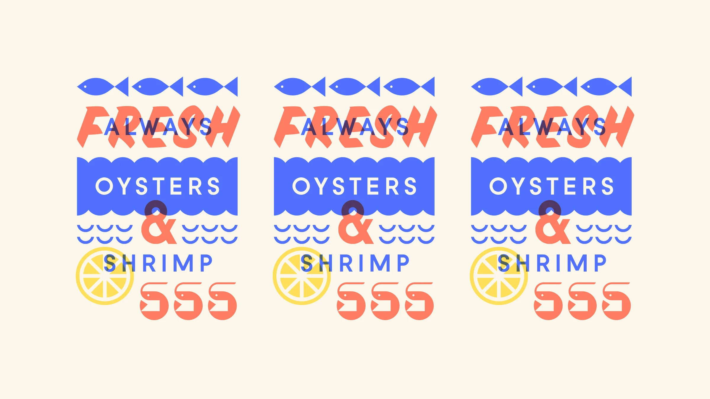 Ella & Ollie’s Fresh Oysters and Shrimp Illustration