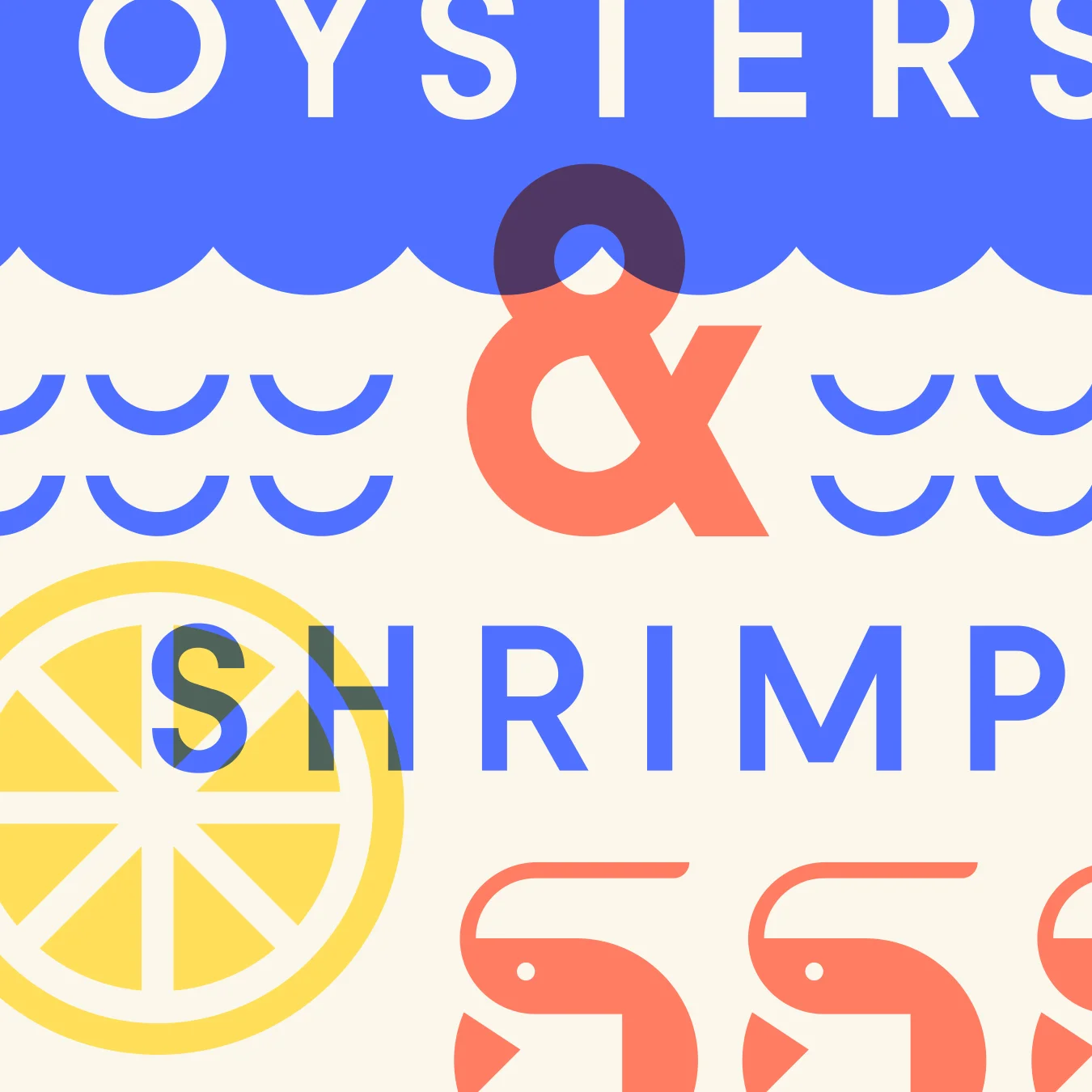 Ella & Ollie’s Oysters and Shrimp Illustration Detail