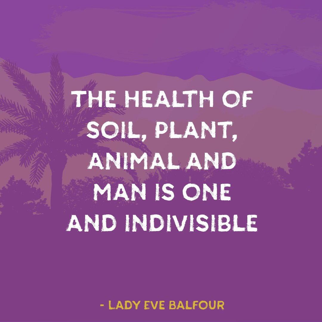 'The Health of soil, plant, animal and man is one and indivisible' - Lady Eve Balfour, founder of the @soilassociation 🌱