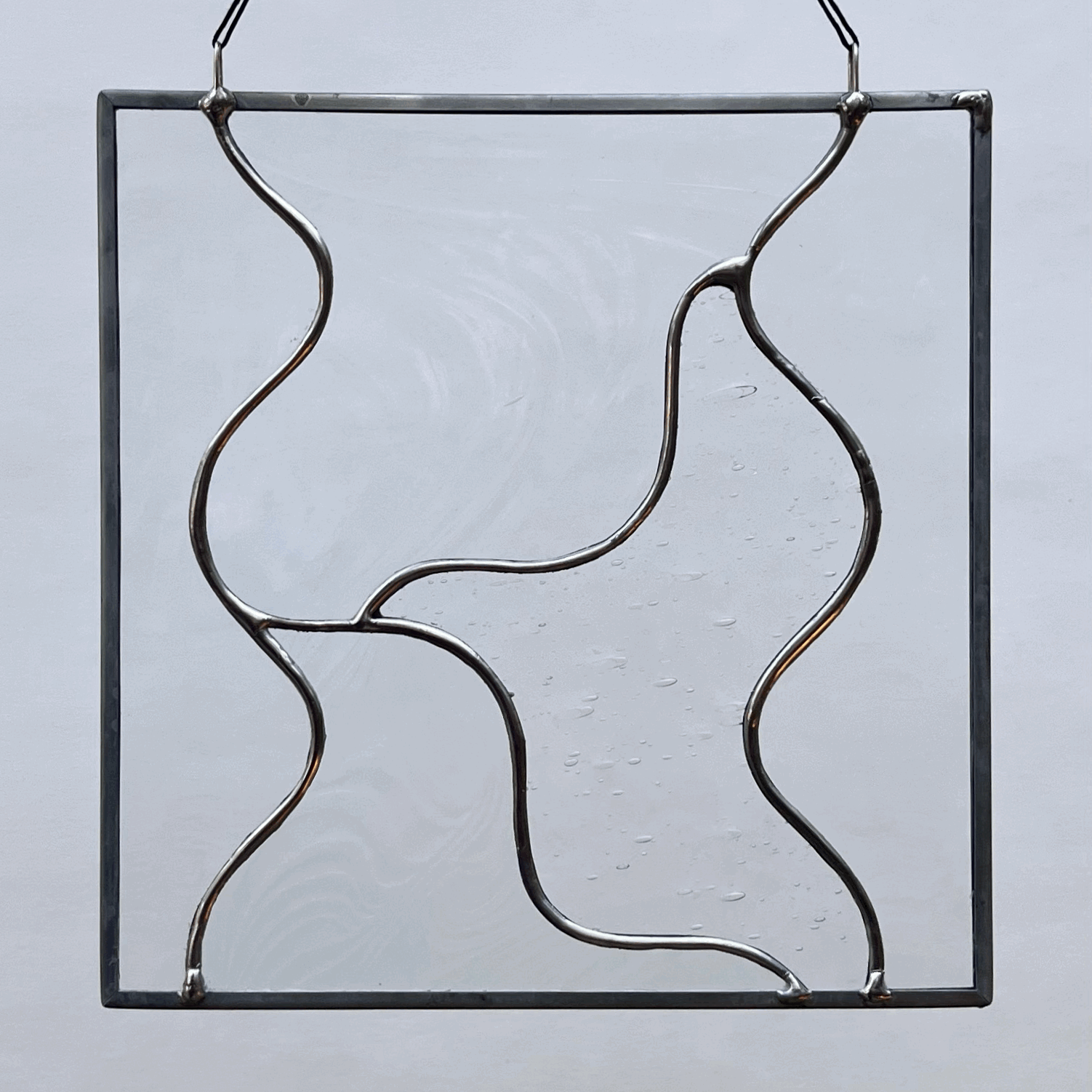 Daylight Glassworks Stained Glass Made in Atlanta Textured Clear Wavy Abstract