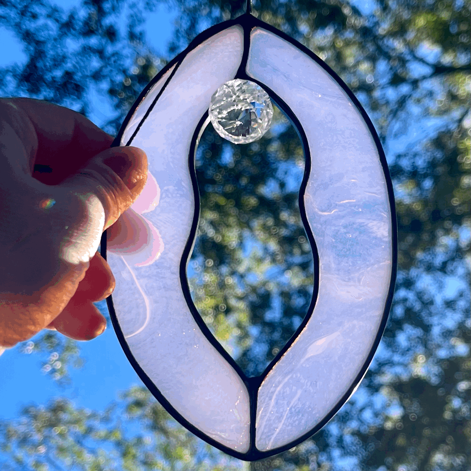 Daylight Glassworks Vulva Rainbow Maker Suncatcher Stained Glass Made in Atlanta