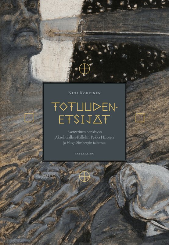 Kovakantisen kirjan graafiseen asuun ja kuvitukseen on panostettu. Kannessa ja otsikkosivuilla toistuvat esoteeriset symbolit, jotka ovat peräisin Gallen-Kallelan freskomaalauksista Juséliuksen mausoleumissa Porissa. Kuva: Vastapaino