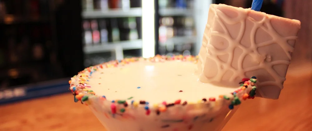 The Birthday Cake Martini at Jen & Friends in Savannah Georgia.