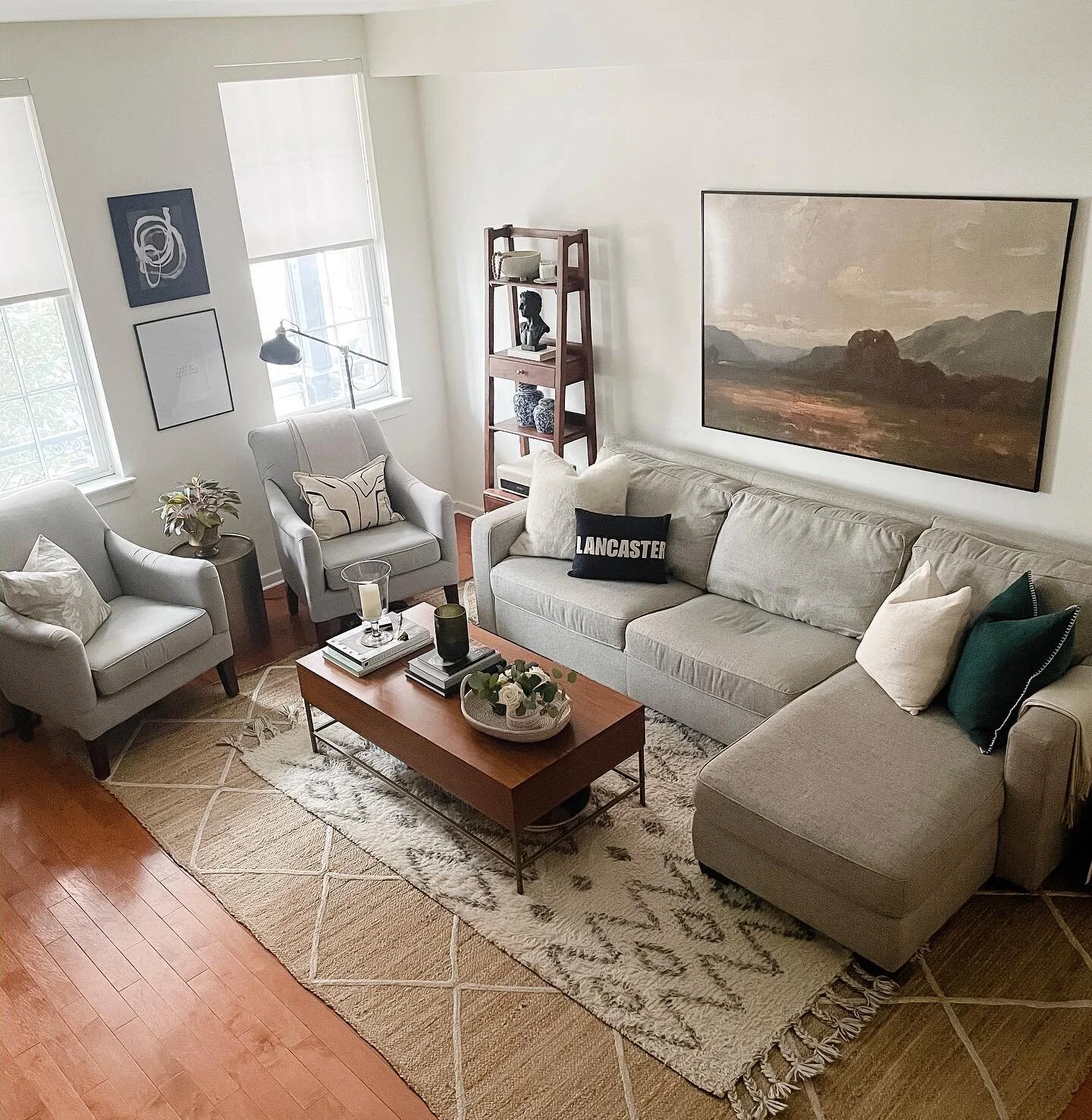 The upstairs is a bit of a disaster as chris continues to work on the stair project, but this room is at least put together for now. Happy Saturday!