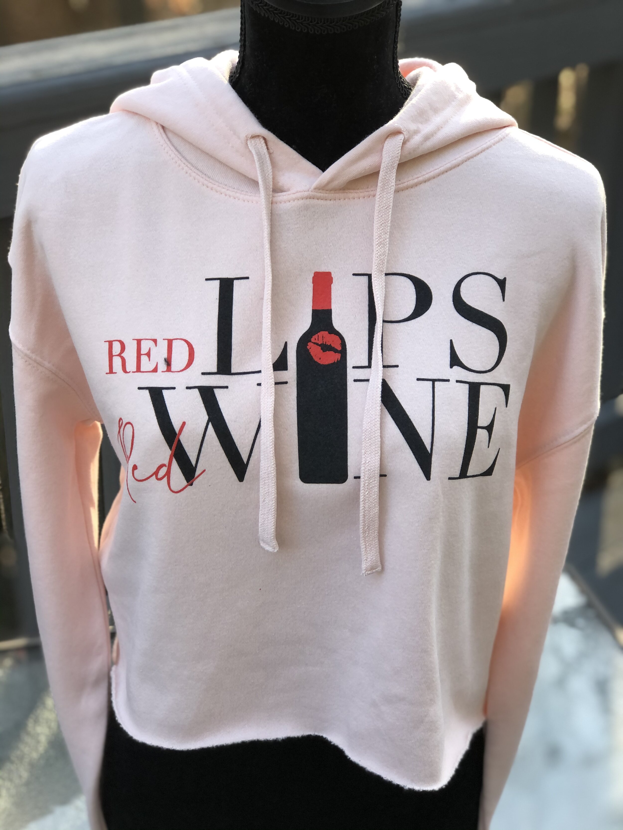 Red Lips Red Wine Women's Classic Crop Hoodie