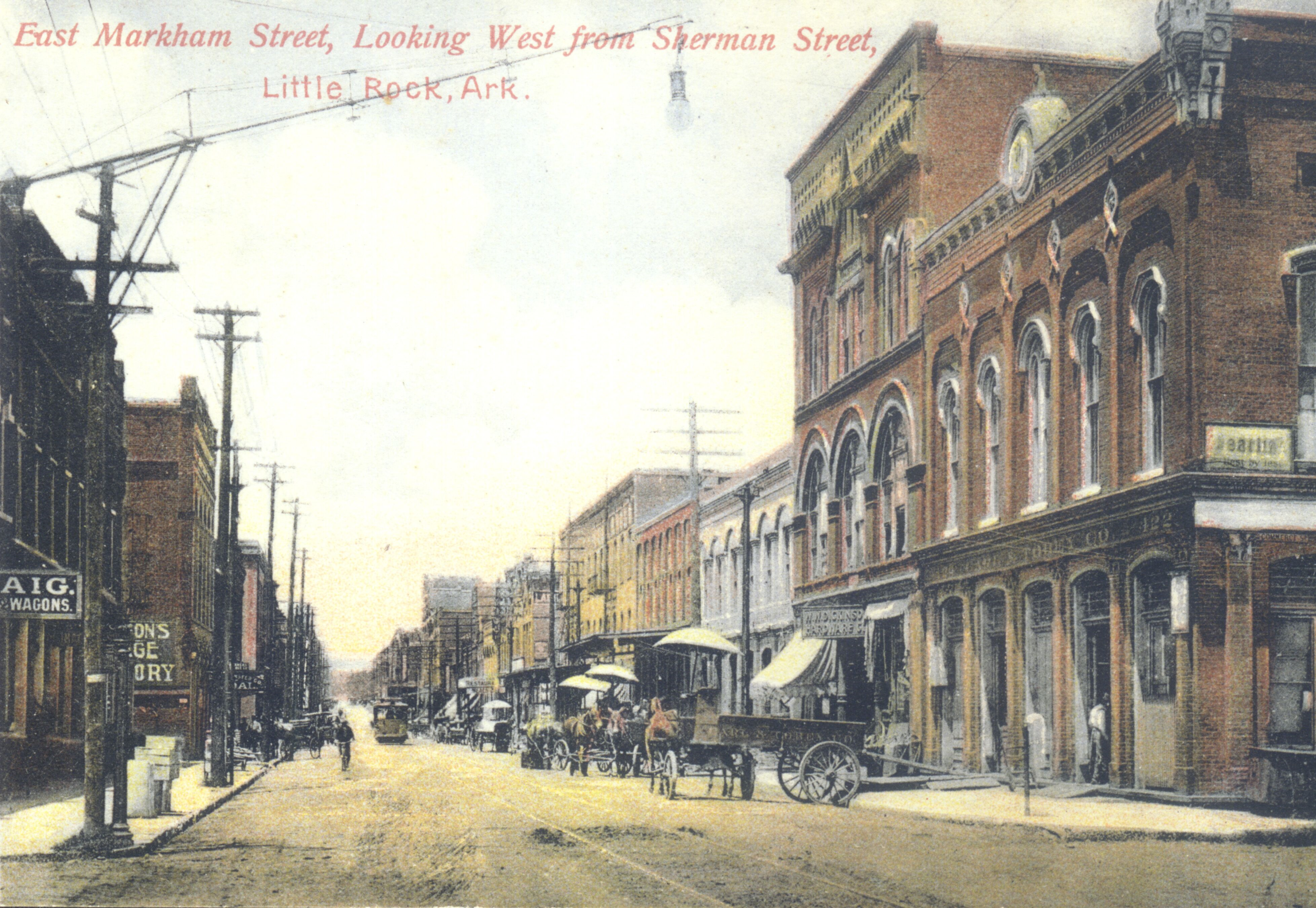 An antique postcard gives a glimpse into Little Rockís downtown district.