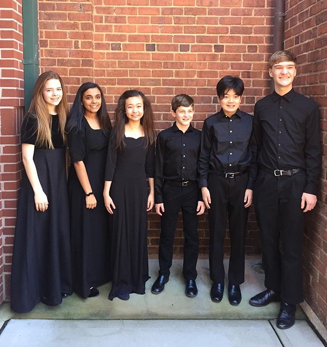 2019 All State Chorus students: Shayna Suddeth, Rithu Hegde, Kiana Castellano, Spencer Banko, Yuta Aoki, and Dawson Foreman