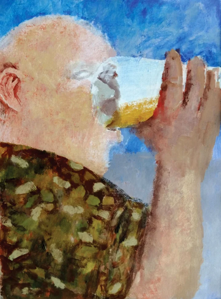 A Man's Drink , acrylic, 38x28cm