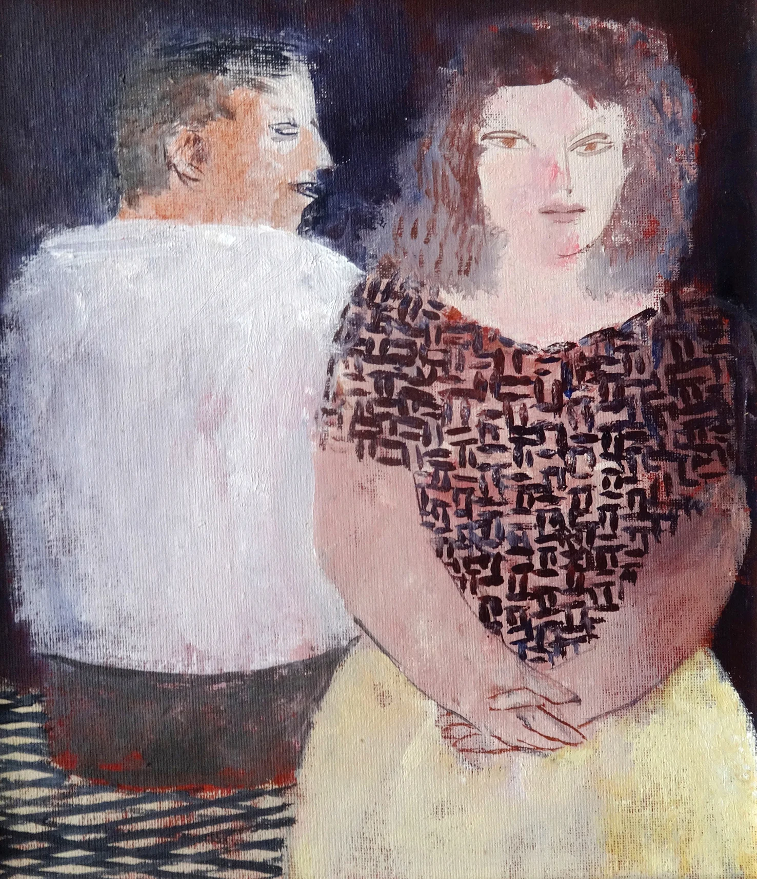 First Meeting , oil, 30x28cm