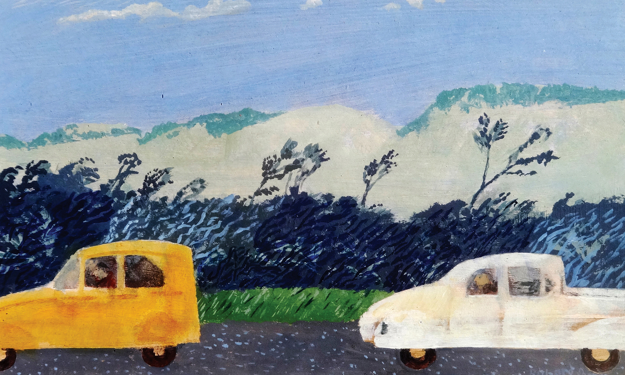 A Country Road , acrylic, 16x28cm