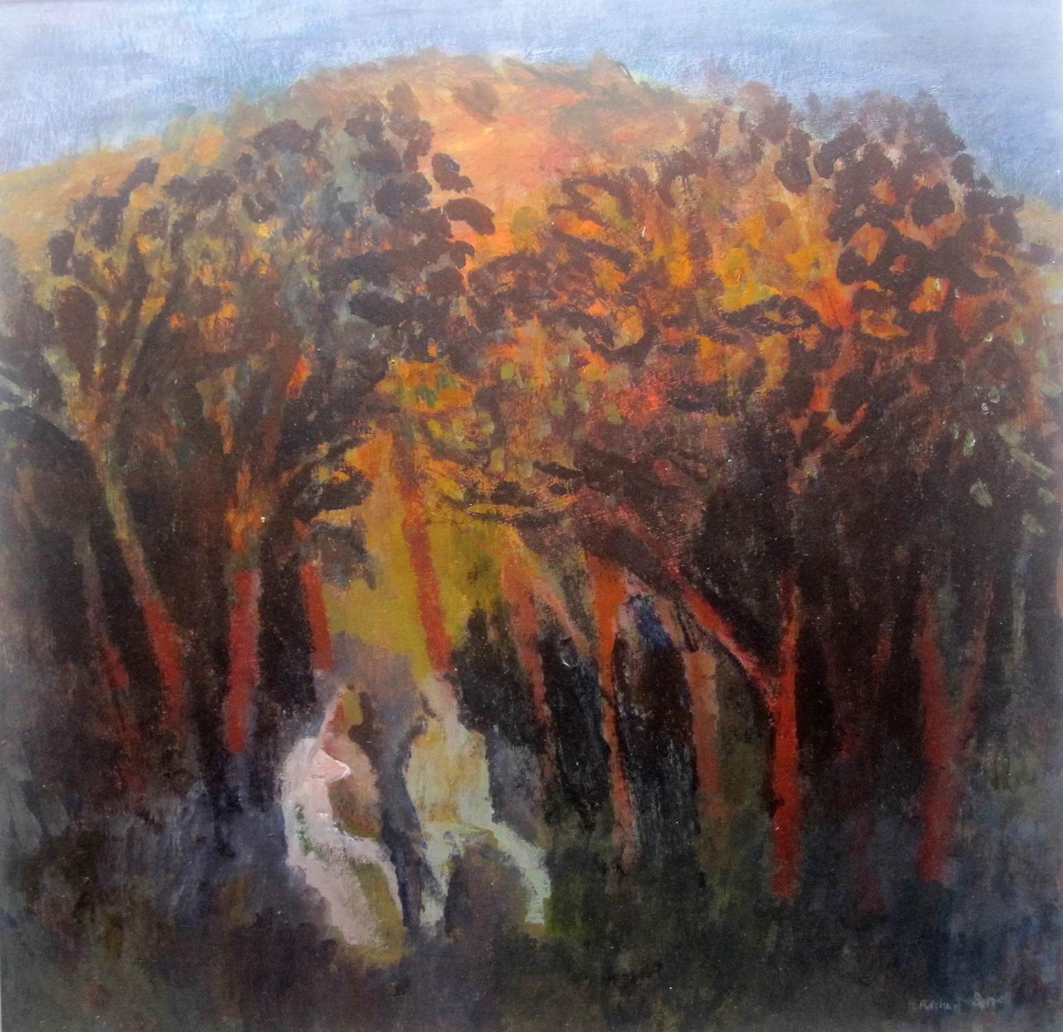 Two Figures in a Wood , acrylic, 36x35cm
