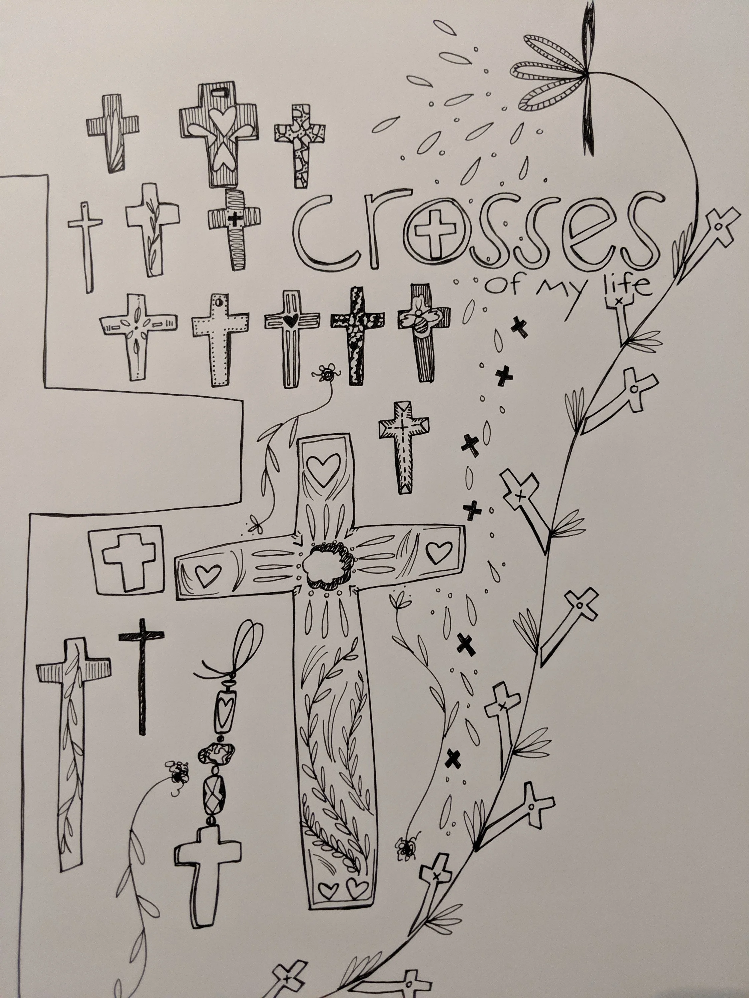 Way back when, it all started with drawing crosses. The crosses I drew became bookmarks and lent favors with a few children’s bible study classes on Wednesday nights. Sweet memories I hold dear.