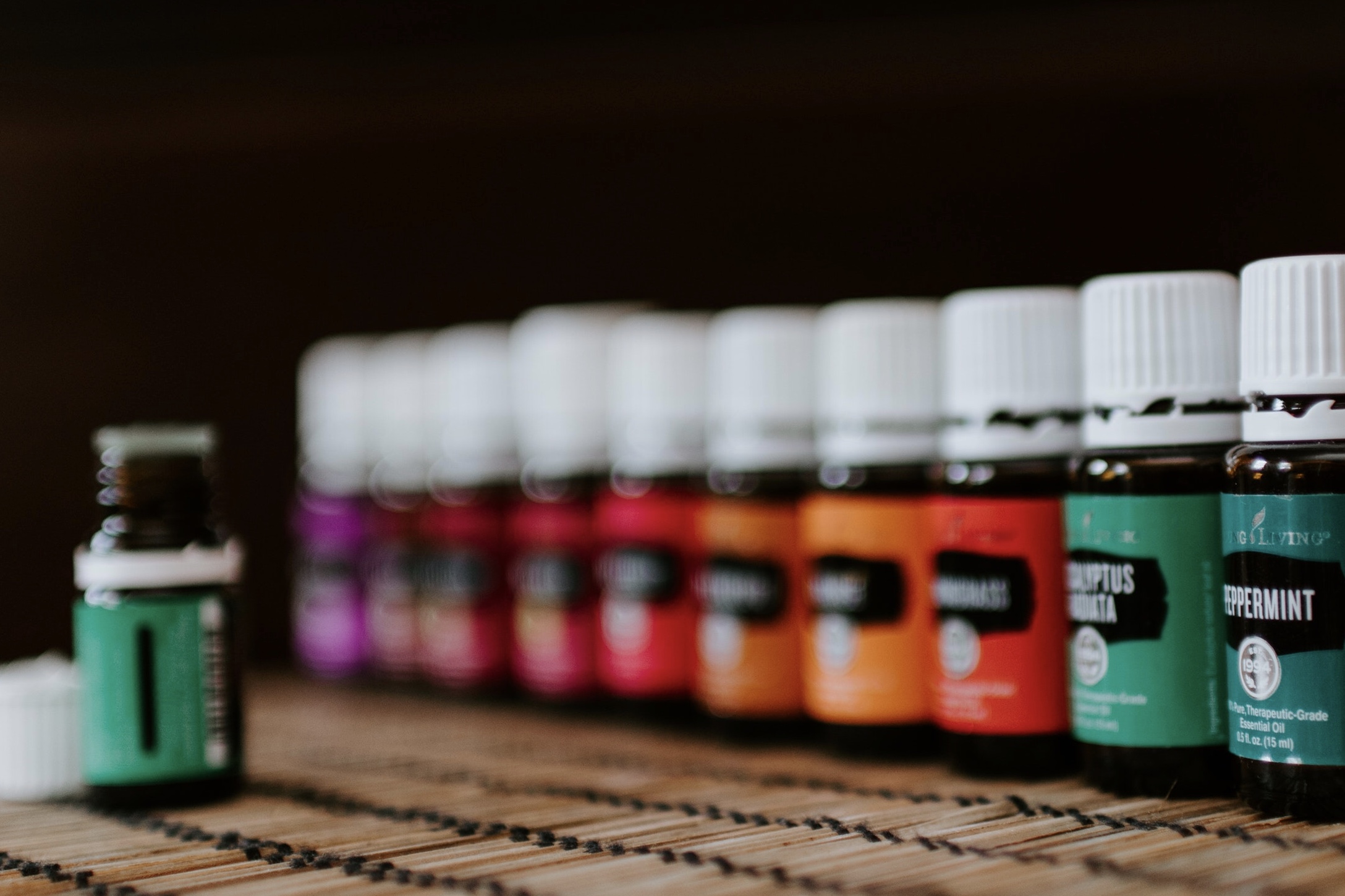 A lineup of some of our favorite Essential Oils from Young Living.
