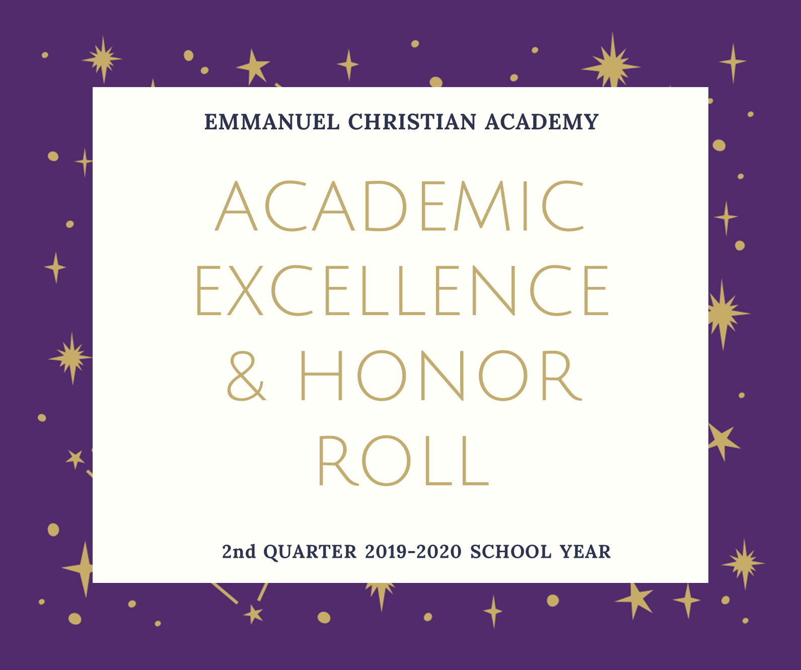 Academic Excellence / Honor Roll - 2nd Quarter