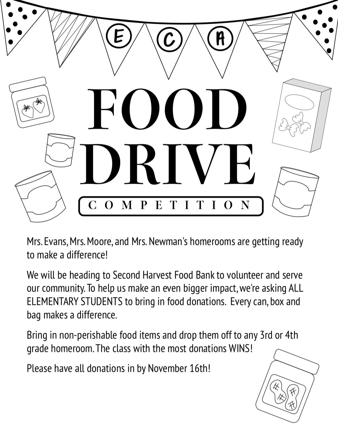 Elementary Food Drive Competition