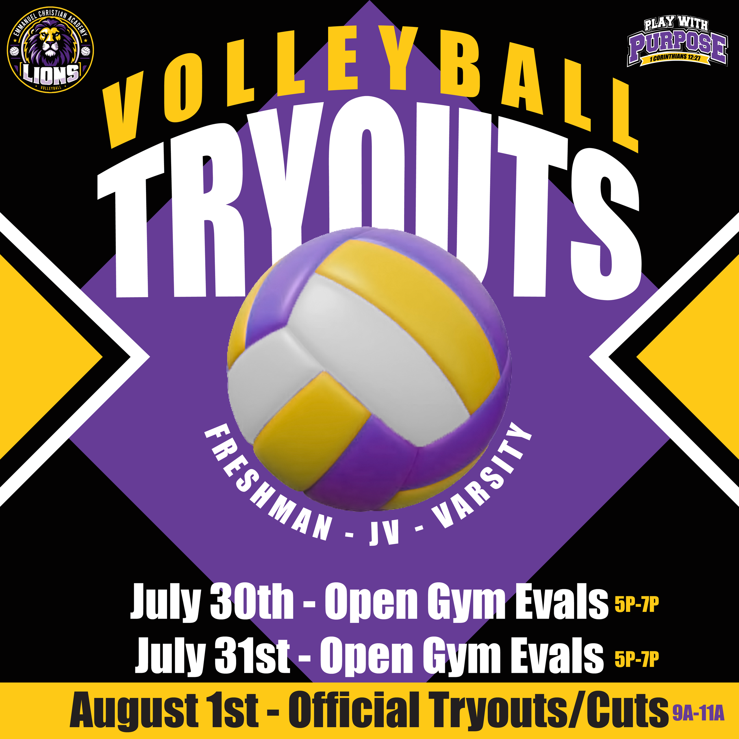 High School Volleyball Open Gym Evals