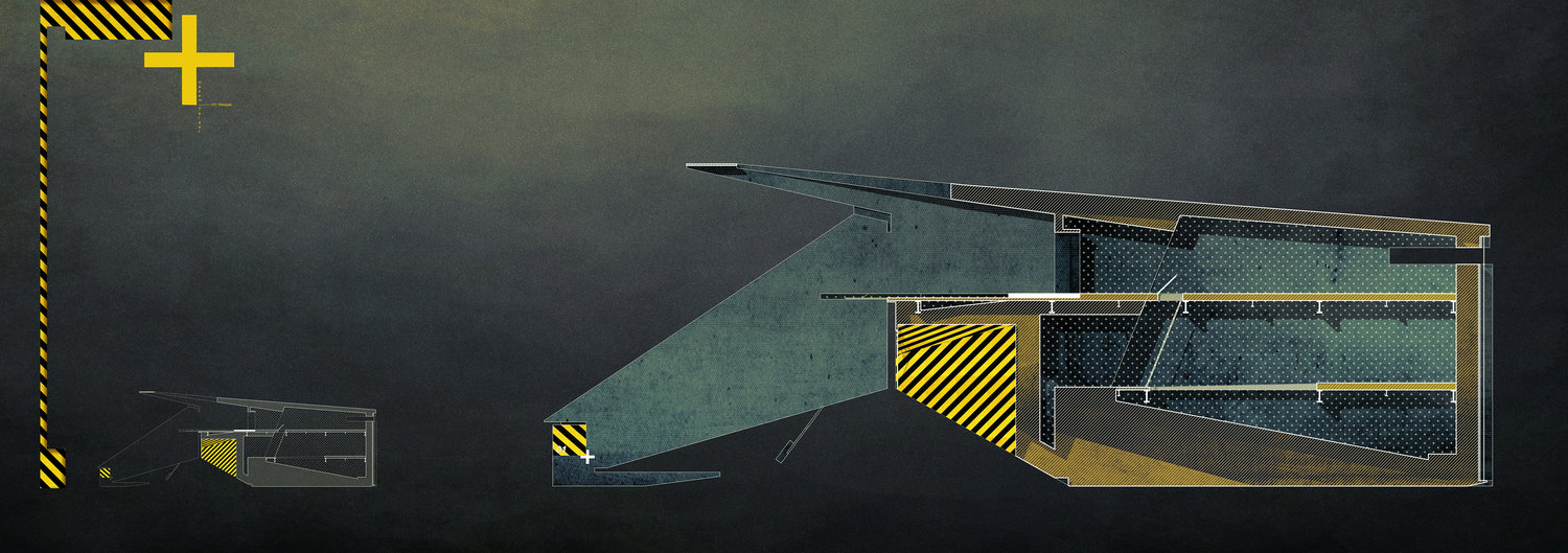 experimental architecture_ hazem talaat_ parasitic architecture post war daesh lebbeus woods bryan cantley section