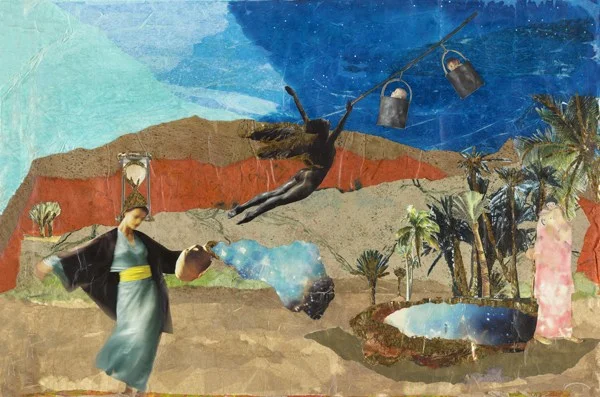 Mixed media collage reproduced as glicée print on parchment, 2006