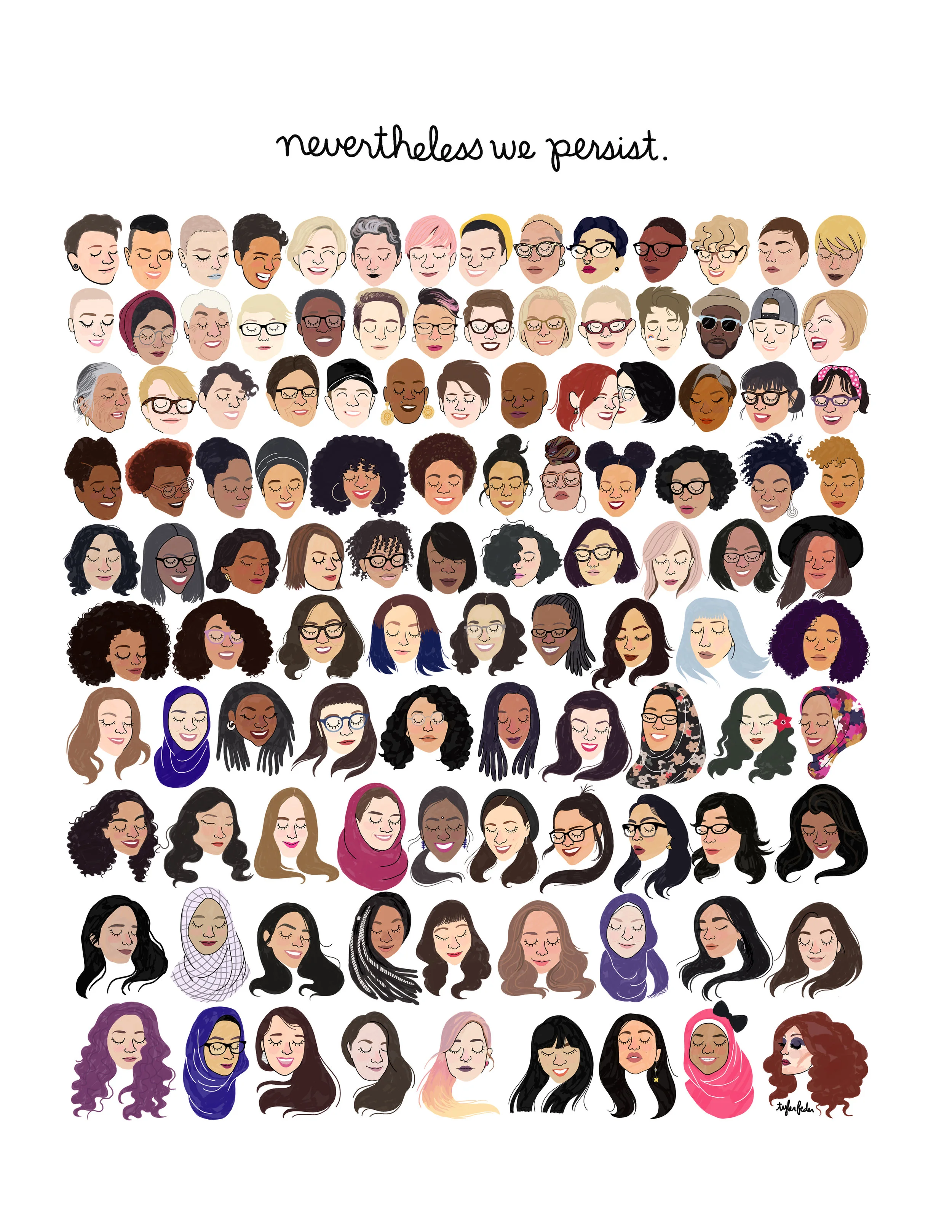  This is the final print I compiled of the 100 portraits. I sell it   here   and donate a portion of the proceeds to the ACLU. 