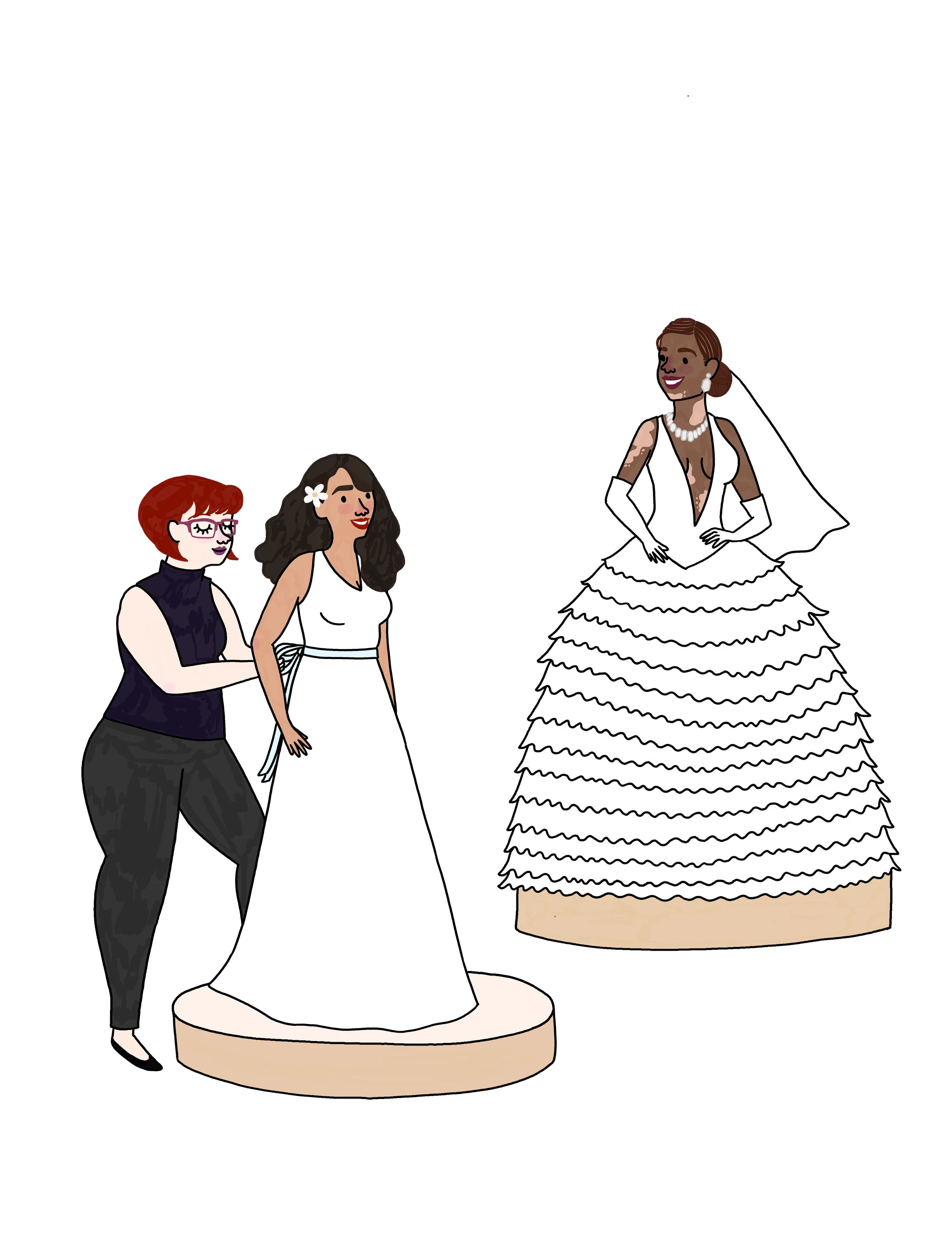  Spot illo for “Intersectional Wedding Planning” by Michelle Avitia — avoiding classism section. 