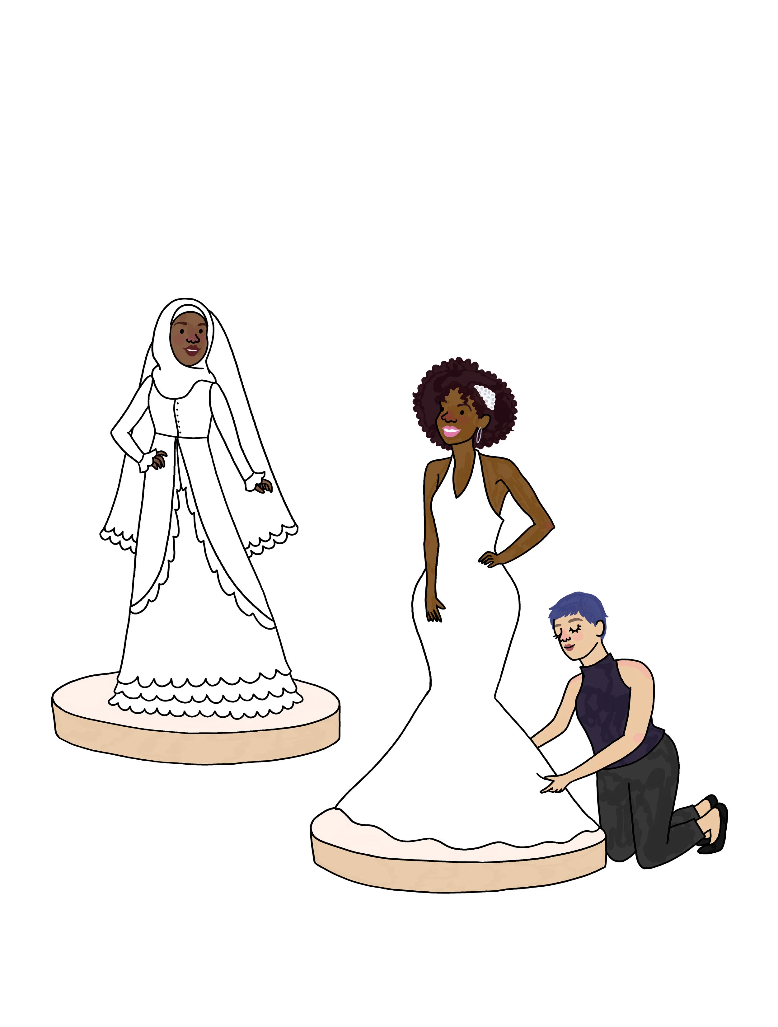  Spot illo for “Intersectional Wedding Planning” by Michelle Avitia — avoiding racism section. 