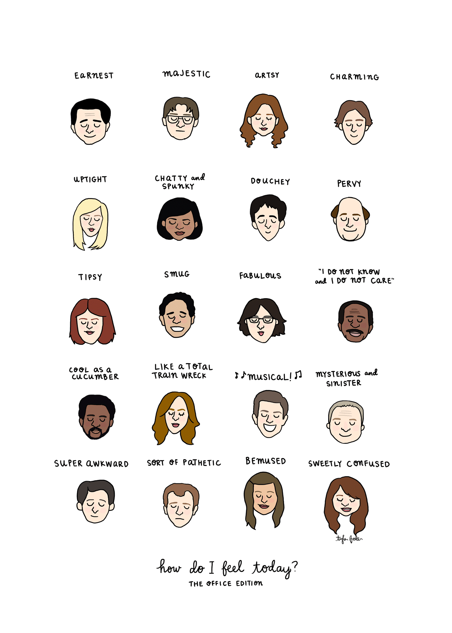 Another running series: “How Do I Feel Today” mood charts