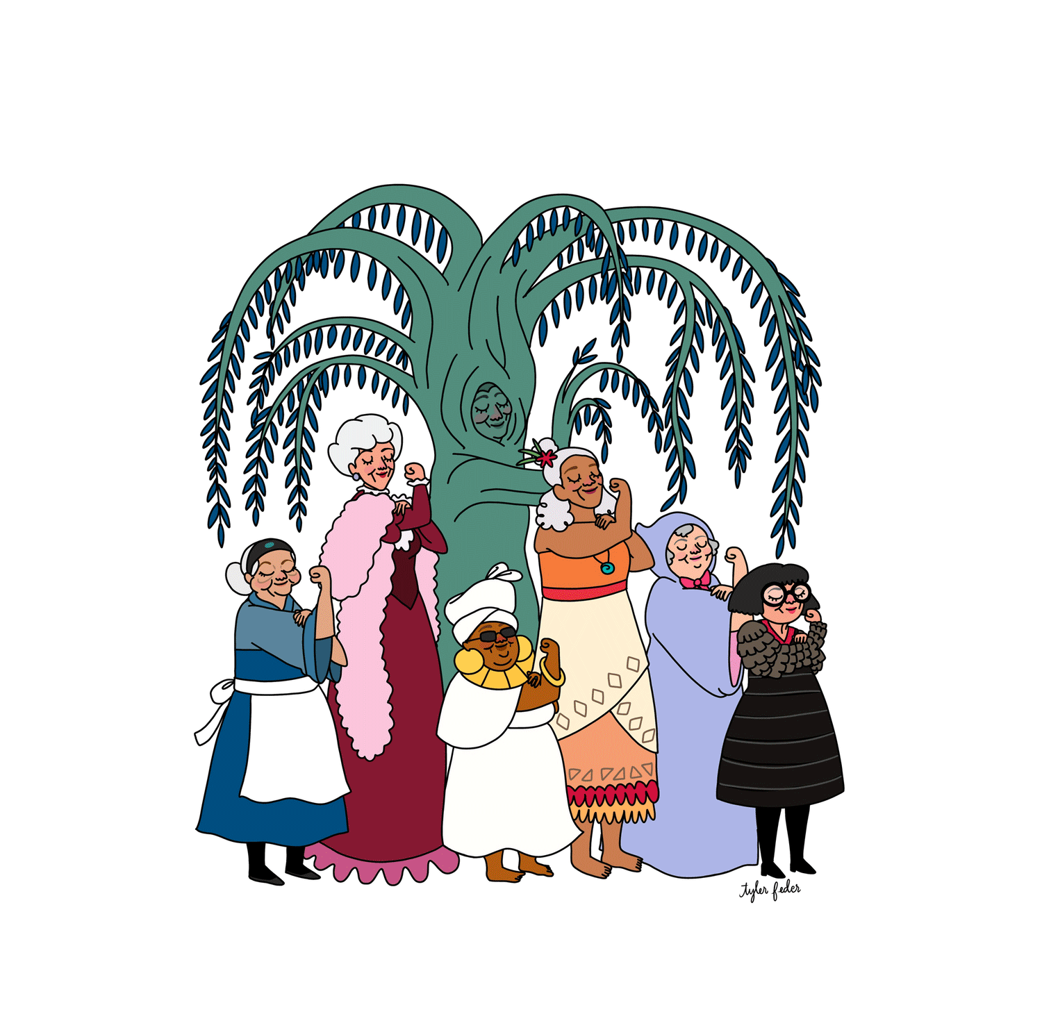 Disney princesses, Disney old ladies, and Handmaids being strong