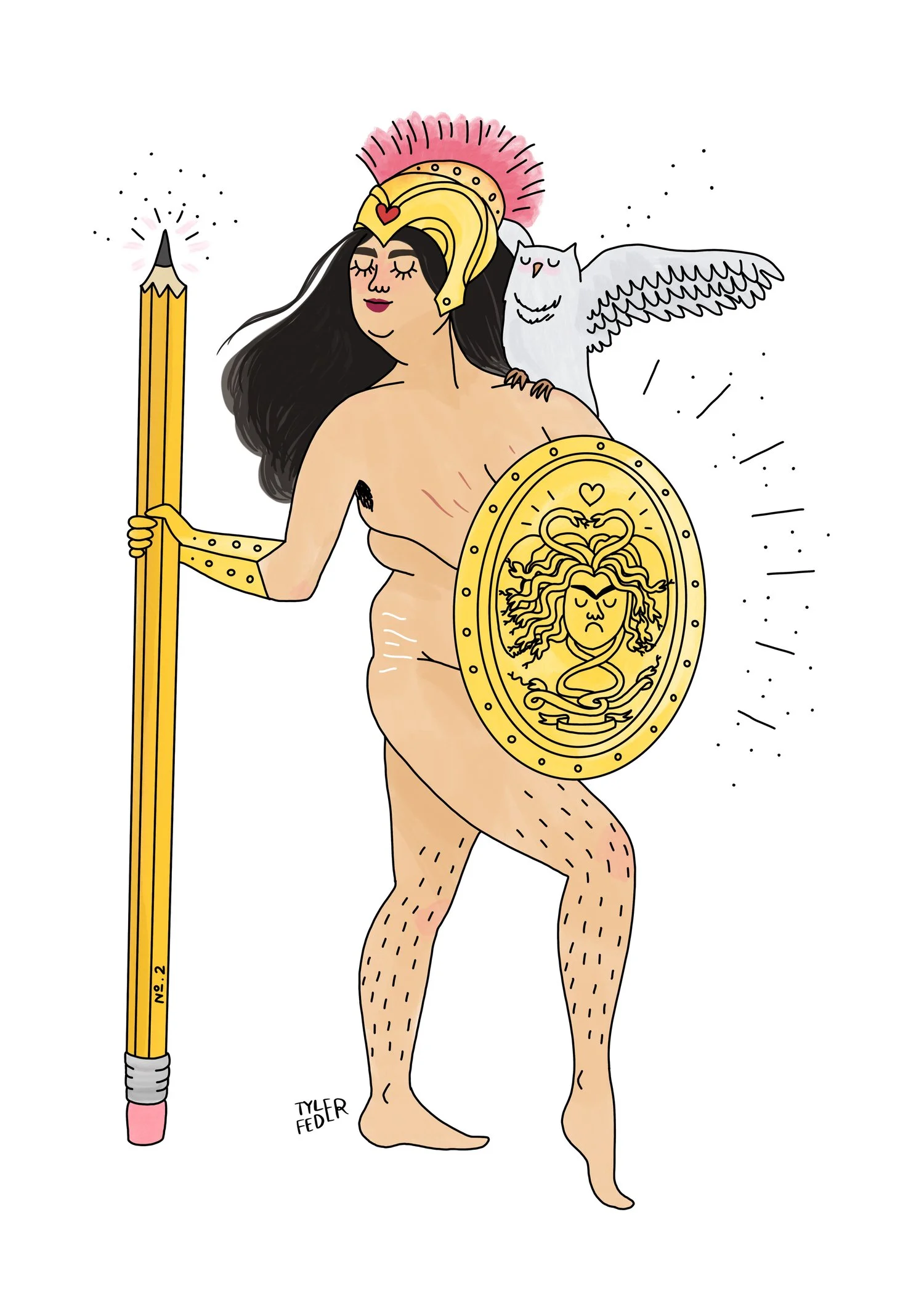 Athena, goddess of wisdom, war strategy, and the arts