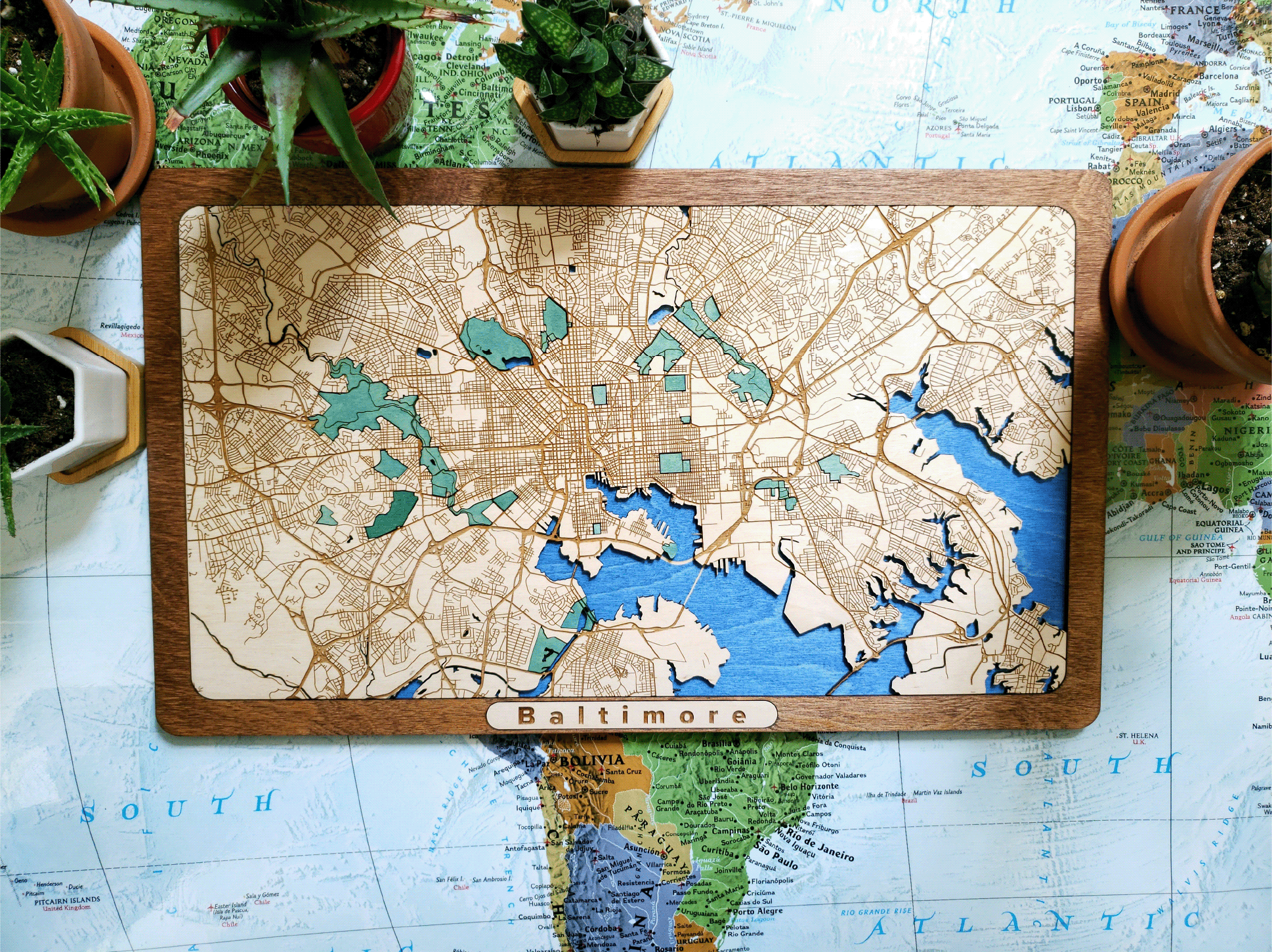 Wooden Map of Baltimore — WoodScape Maps - 3D Wood Maps