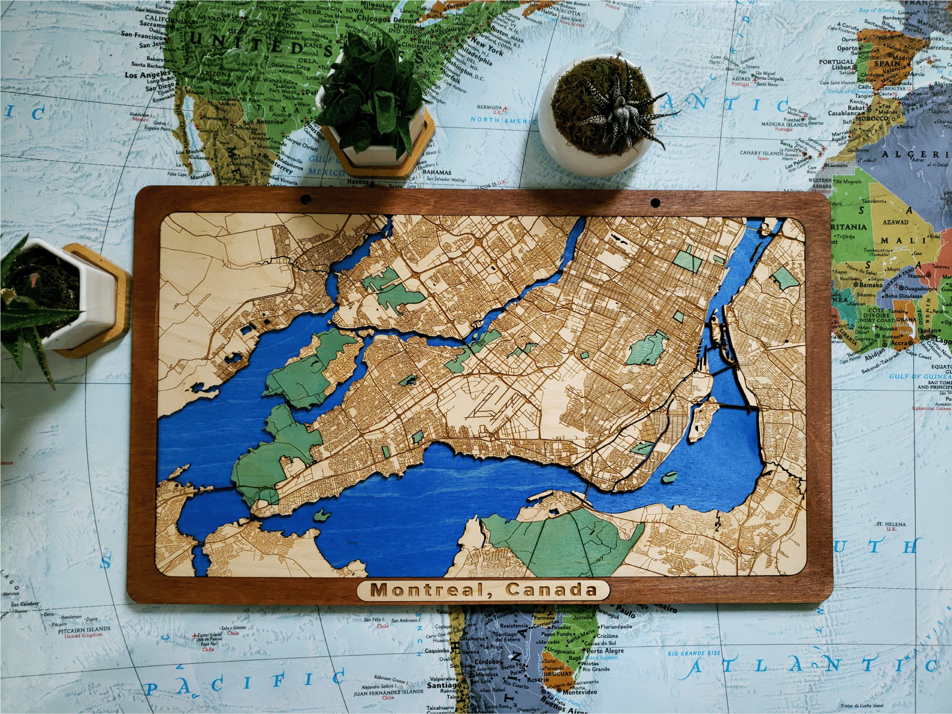 Montreal Wooden Map — WoodScape Maps - 3D Wood Maps
