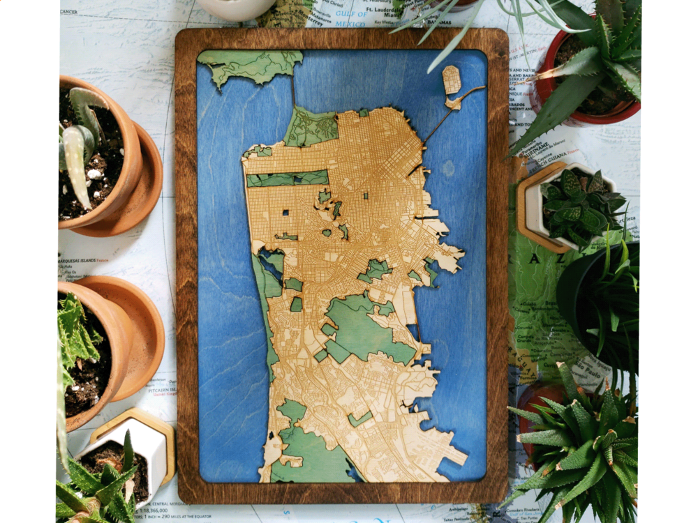 Montreal Wooden Map — WoodScape Maps - 3D Wood Maps