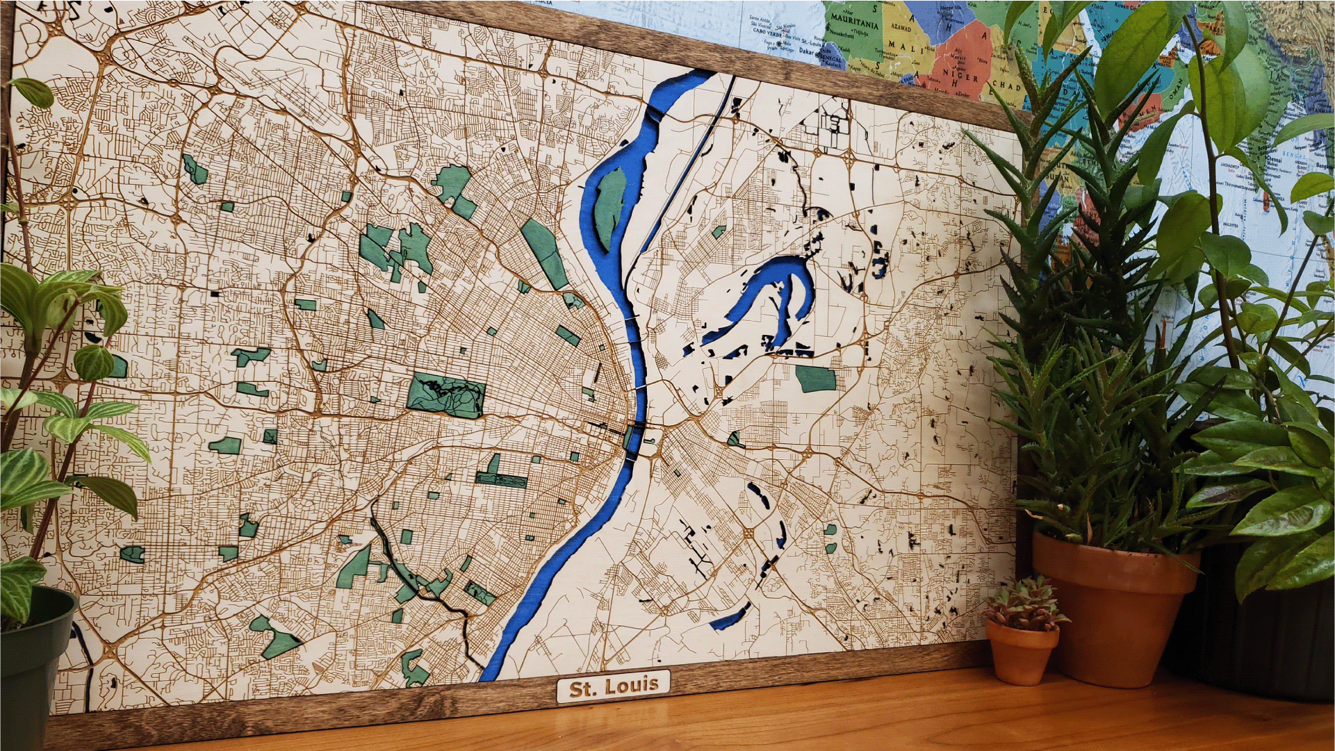 Wooden Map of Harrisburg, Pennsylvania — WoodScape Maps - 3D Wood Maps