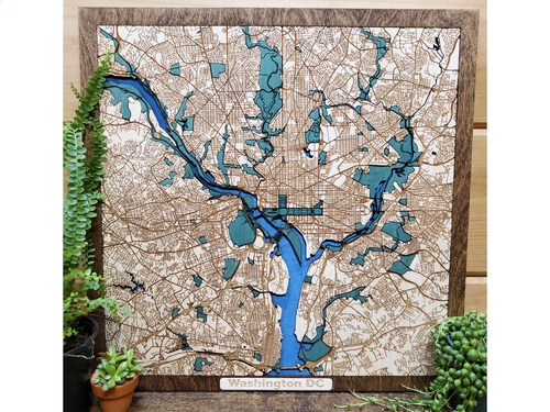 Wooden Map of Harrisburg, Pennsylvania — WoodScape Maps - 3D Wood Maps