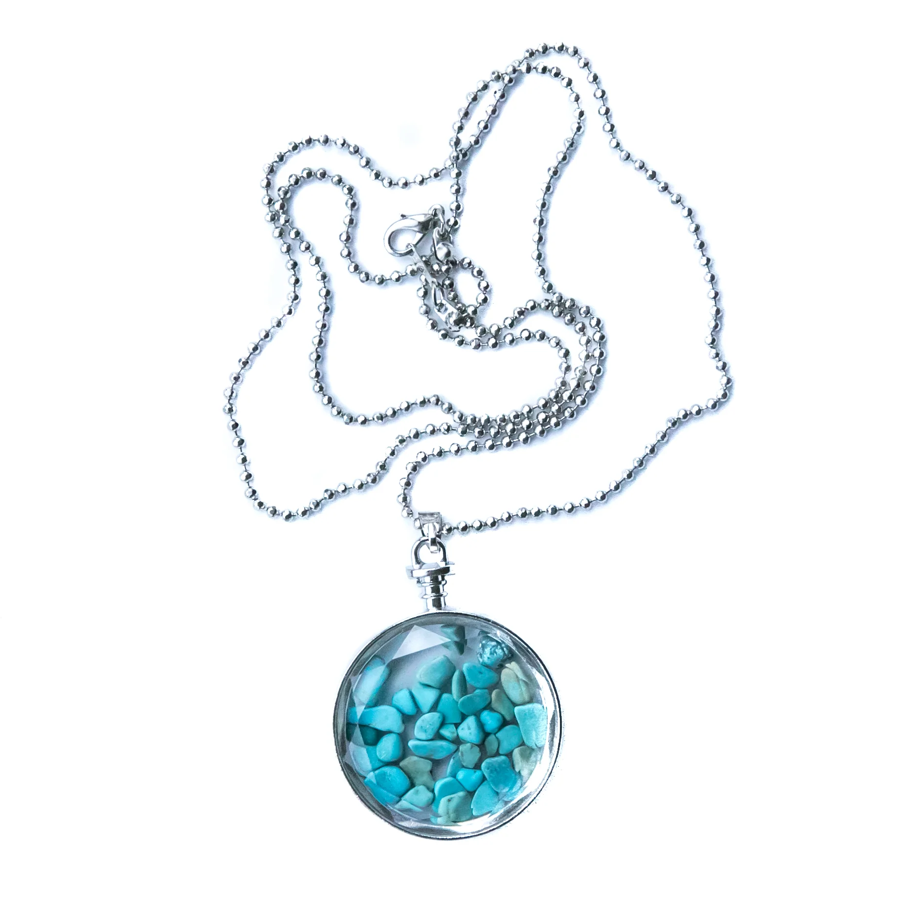Turquoise option on sparkling Silver Chain: $90