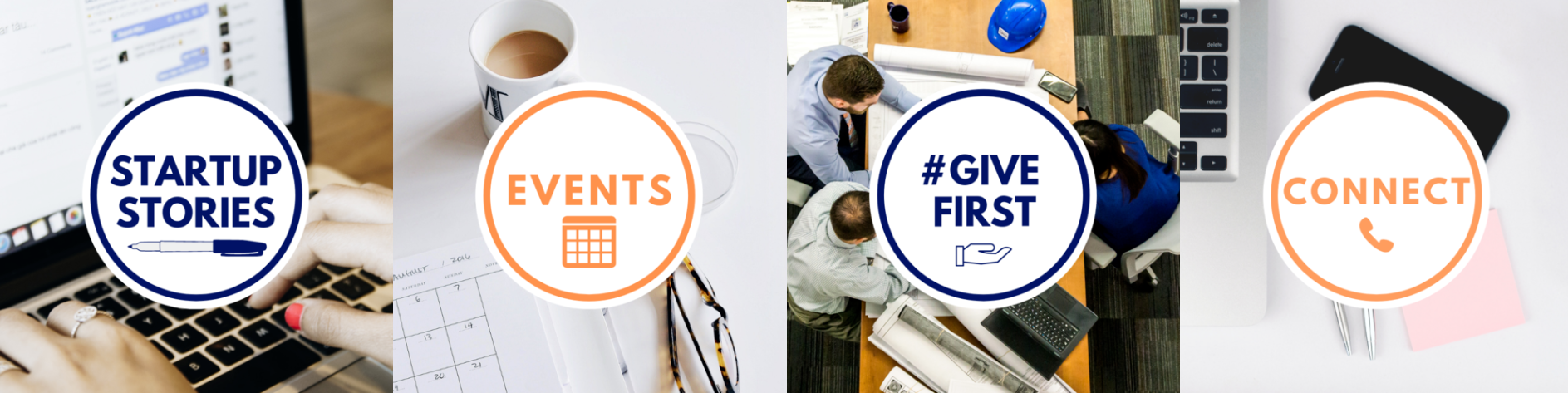 Startup Stories, Events, #GiveFirst, Connect