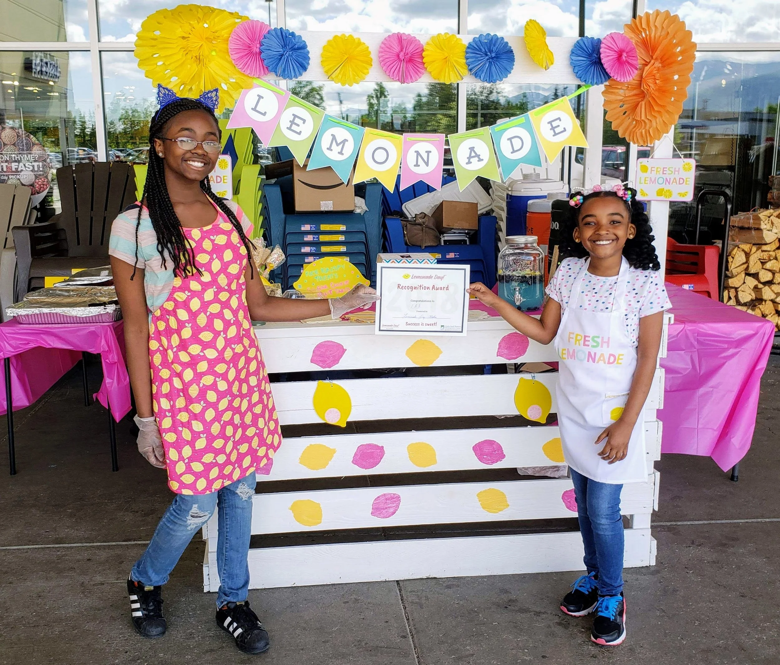 Aaliyah and Amiyah of Double A’s Lemonade Stand won last year’s Entrepreneurs of the Year award for their creating branding, investor partnerships and new recipes at their stand. (Photo courtesy of Lemonade Day Alaska)